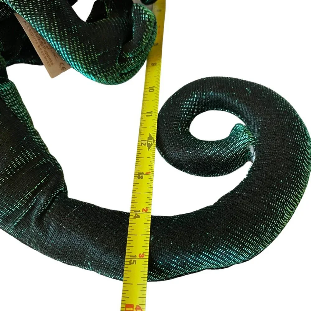 Folkmanis chameleon hand puppet iridescent‎ green lizard Folktails 15.5
